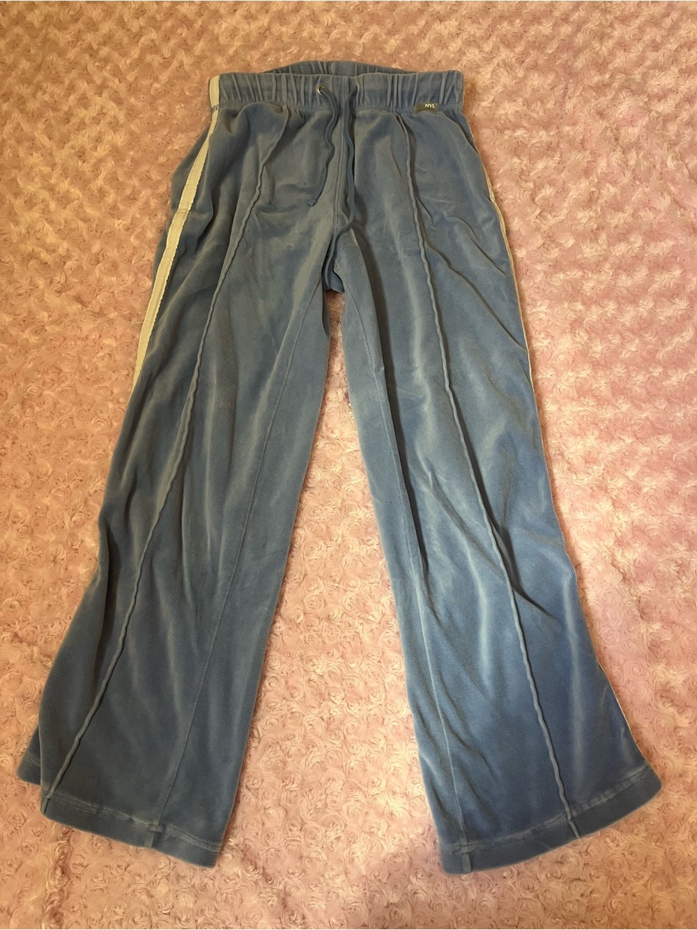 New York Laundry Light Blue Velvet Lounge Pants